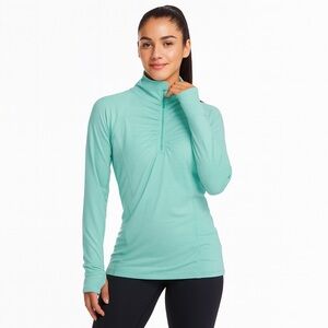 Women's Champion Workout Pullover Top Size L Teal Long Sleeve